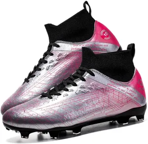 Maylrvjv Men's High-Top Soccer Shoes Big Kids Football Boots Breathable Lightweight Outdoor Indoor Professional Training Sneakers