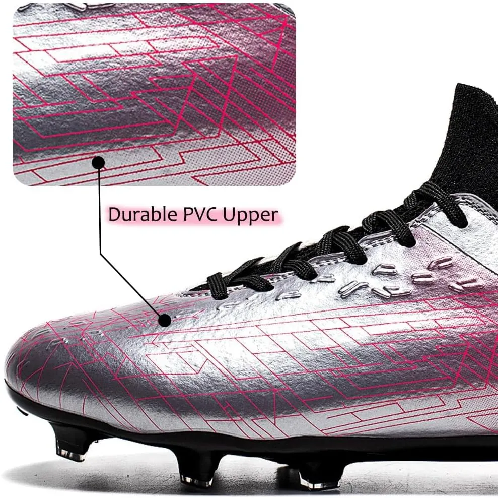 Maylrvjv Men's High-Top Soccer Shoes Big Kids Football Boots Breathable Lightweight Outdoor Indoor Professional Training Sneakers