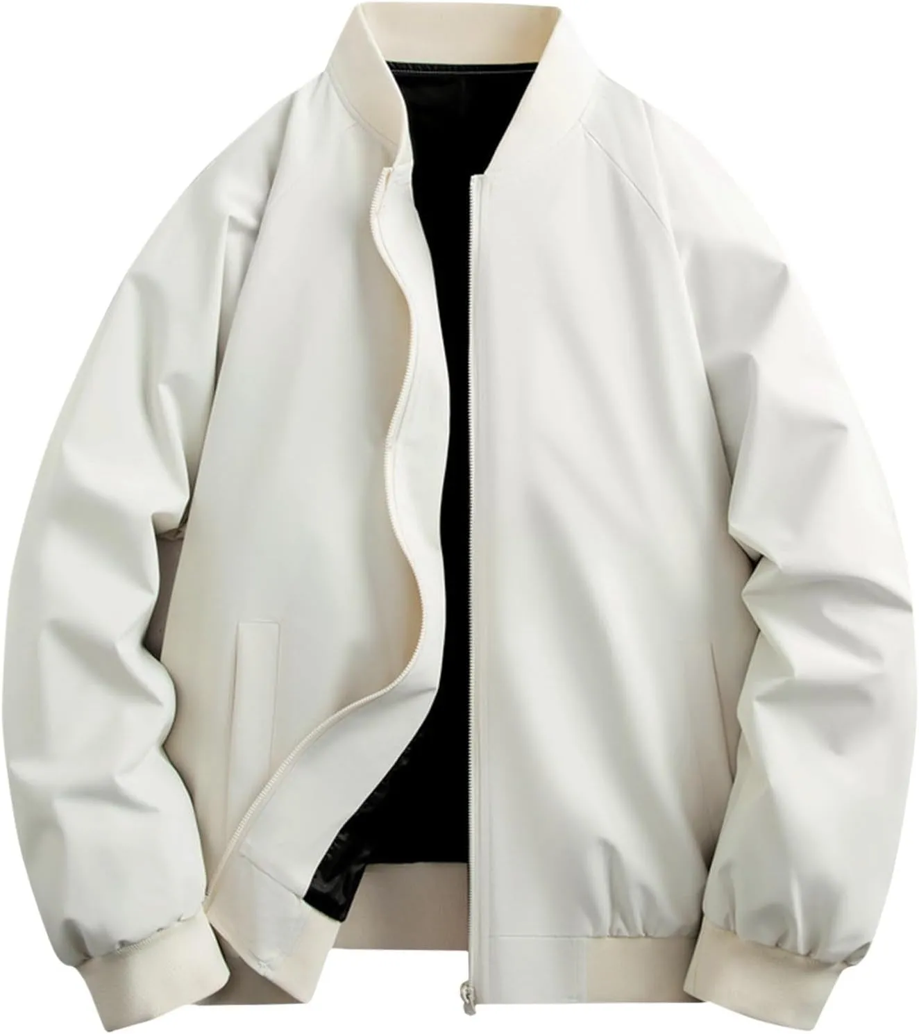 Mens Autumn Winter Jacket Lightweight Zip up Windbreaker Bomber Jacket Casual Outerwear Baseball Softshell Outerwear