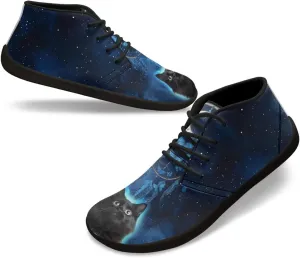 Mens Barefoot Shoes for Walking Blue Sharks Pattern Non Slip Zero Drop Sole Running Sneakers