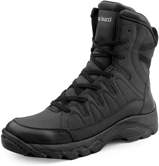 Men's Classic Lace Up Combat Boots, Casual Work Wear