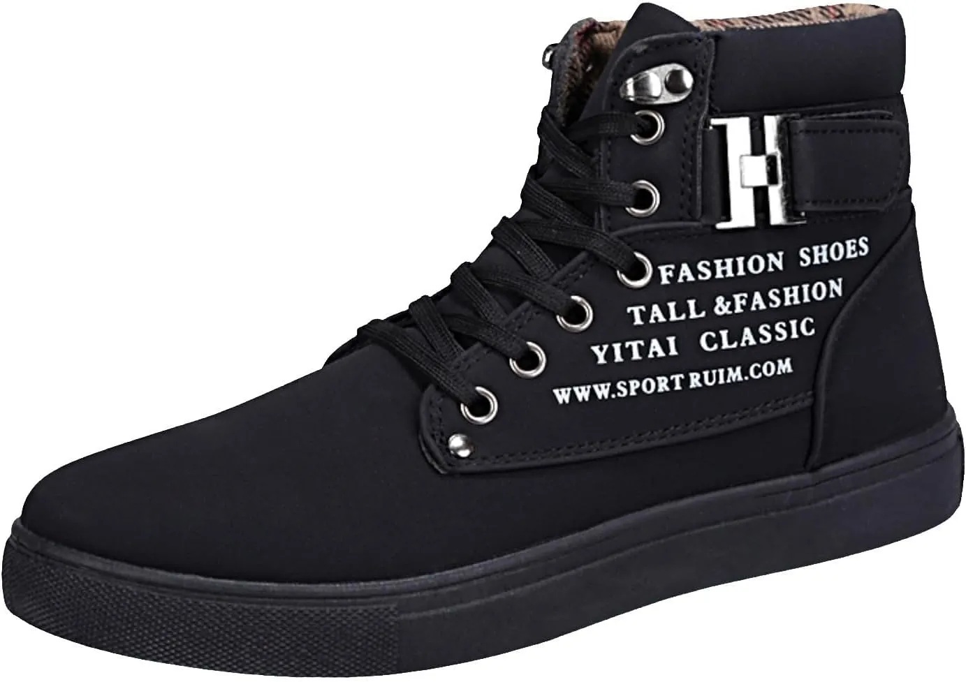 Men's High Top Sneakers Retro Casual Lace Up Sport Shoes Flat Bottom Walking Boots Outdoor Men Ledge Mid Boot