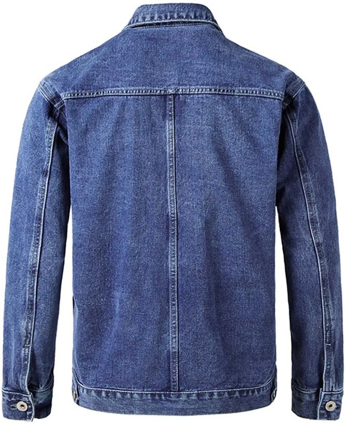 Mens Jean Jackets Casual Denim Coats Single Breasted Outerwear Fall Winter Clothes Trendy Turndown Jacket with Pocket