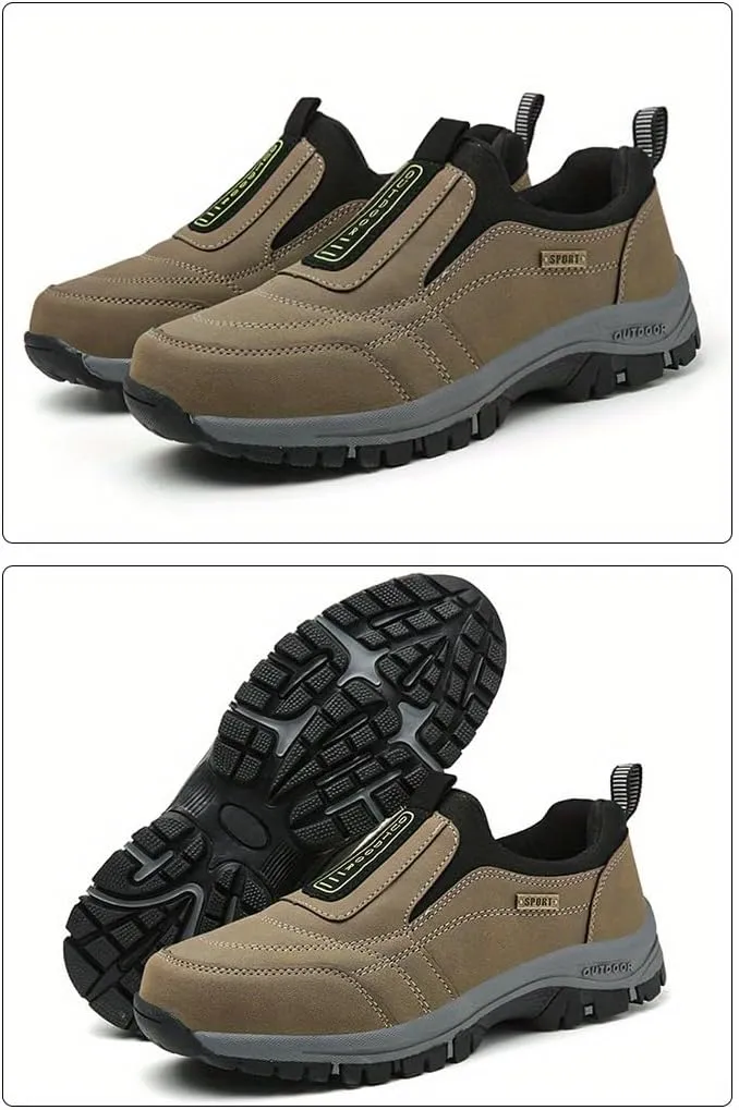 Men's Slip-On Hiking Sneakers, Wear-Resistant Non-Slip Outdoor Shoes for Hunting Trekking