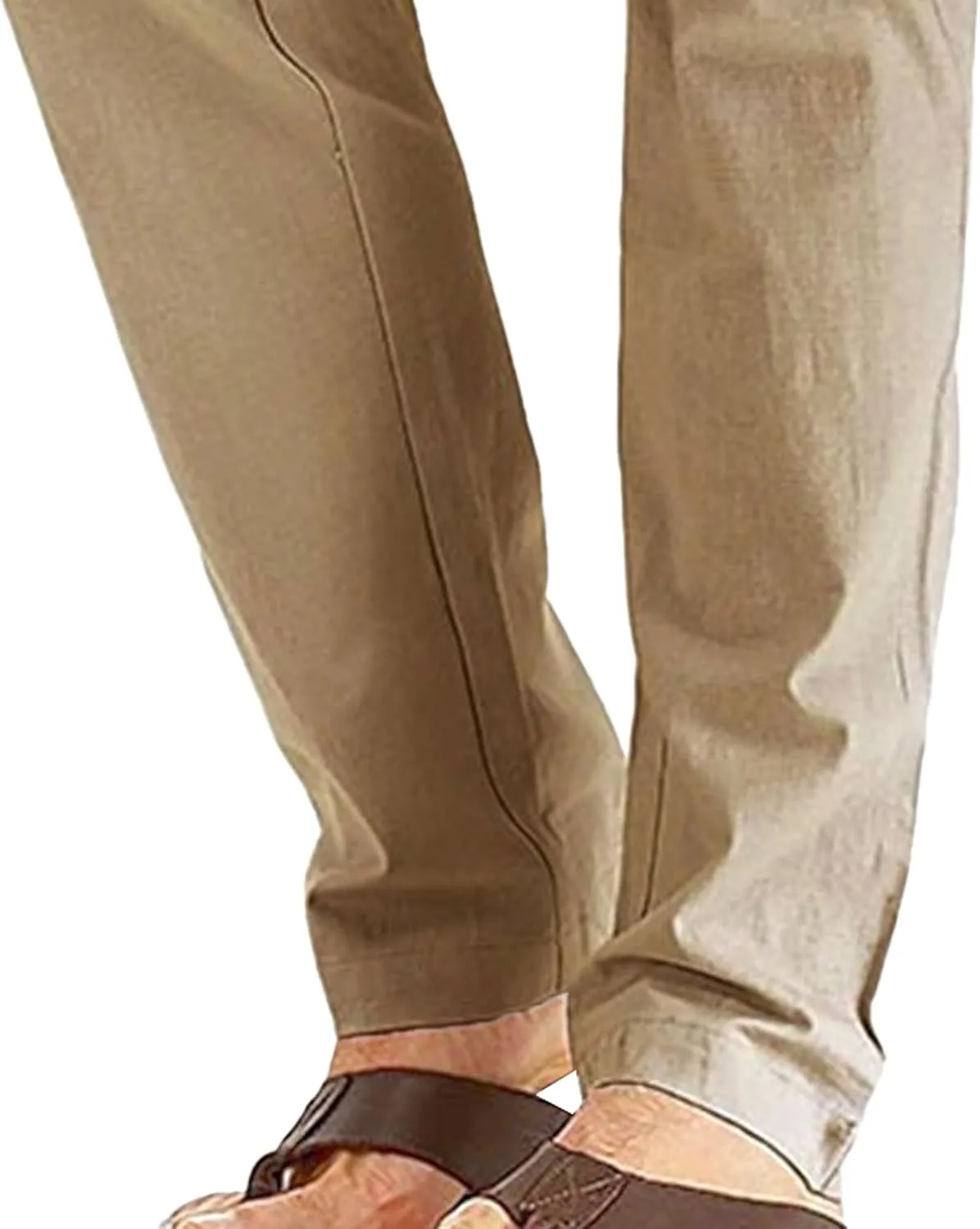 Men's Straight Leg Classic Long Pants Drawstring Elastic Waist Solid Trousers Casual Baggy Solid Sweatpants