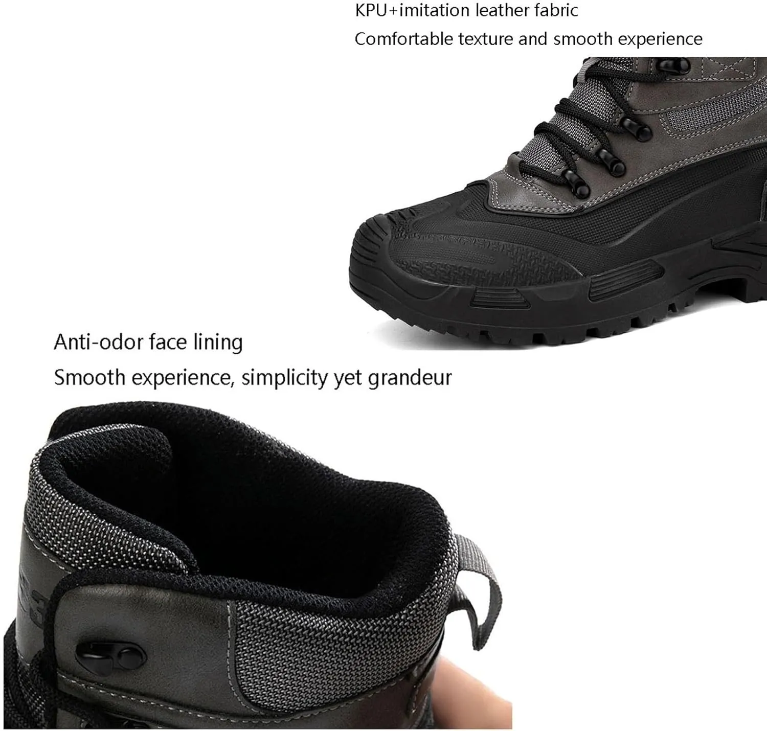 Military Boots for Men, Men's Lightweight Plus Size High Top Lace Up Breathable Tactical Boots, Waterproof Non Slip Fashion Round Toe Hiking Boots, for Tactical, Military
