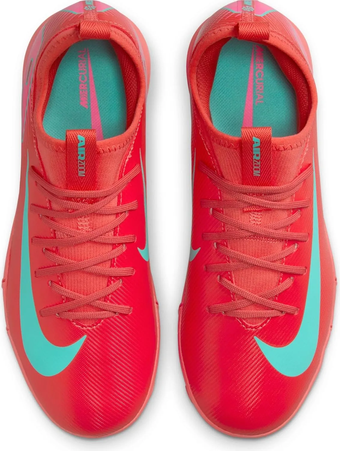 Nike Jr. Mercurial Vapor 16 Academy Little/Big Kids' TF Low-Top Soccer Shoes (FQ8284-800, Ember Glow/Aurora Green)