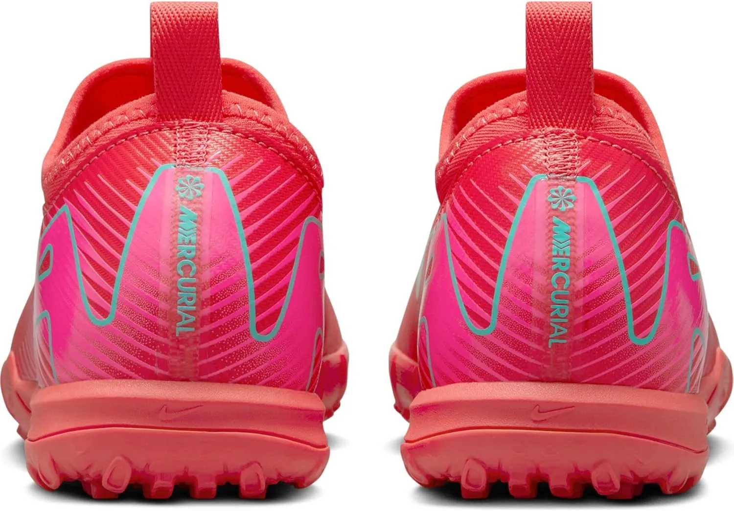 Nike Jr. Mercurial Vapor 16 Academy Little/Big Kids' TF Low-Top Soccer Shoes (FQ8284-800, Ember Glow/Aurora Green)