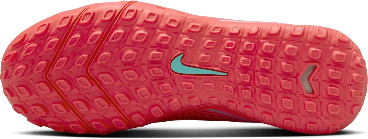 Nike Jr. Mercurial Vapor 16 Academy Little/Big Kids' TF Low-Top Soccer Shoes (FQ8284-800, Ember Glow/Aurora Green)
