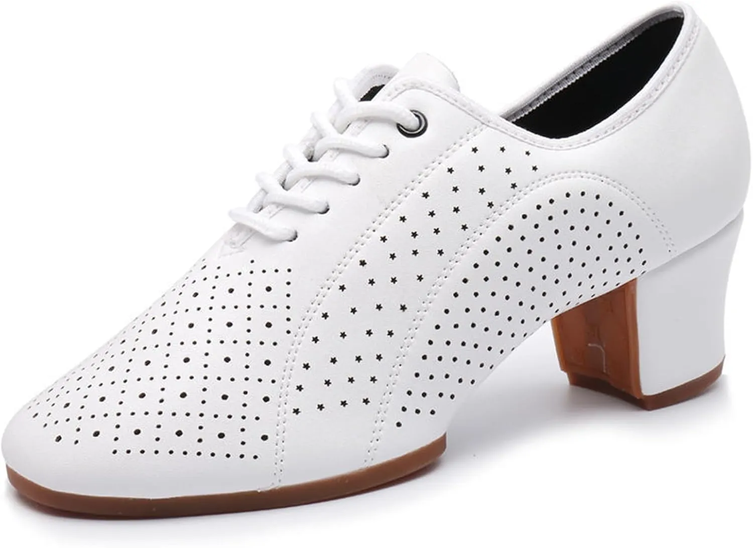 ONAIC Women's Ballroom Latin Salsa Dance Shoes Lace-Up Latin Dancing Shoes with Split Sole