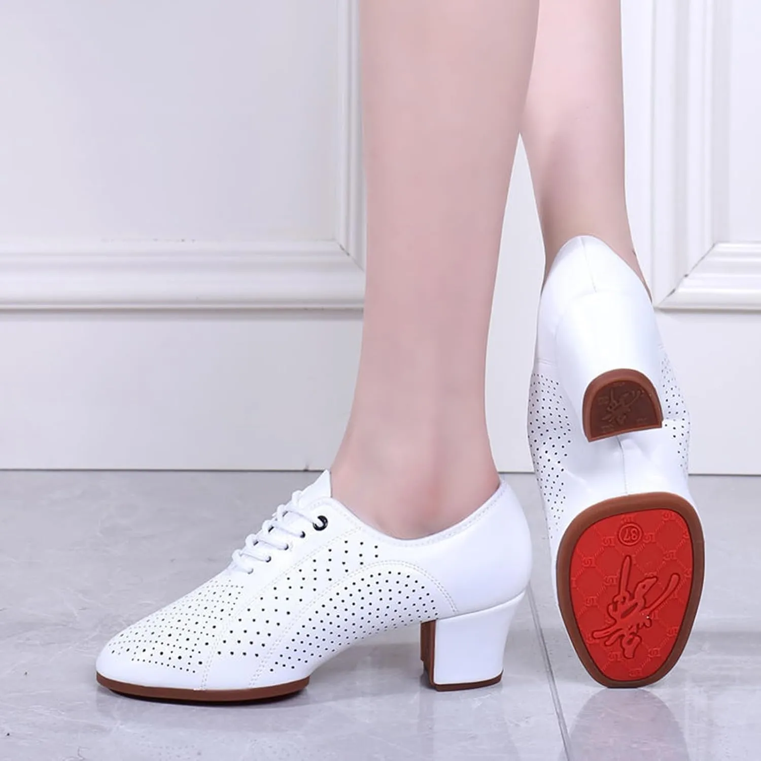ONAIC Women's Latin Dance Shoes Ballroom Dance Shoes Salsa Tango Scocial Practice Dancer Shoes 5CM Shoes Heel