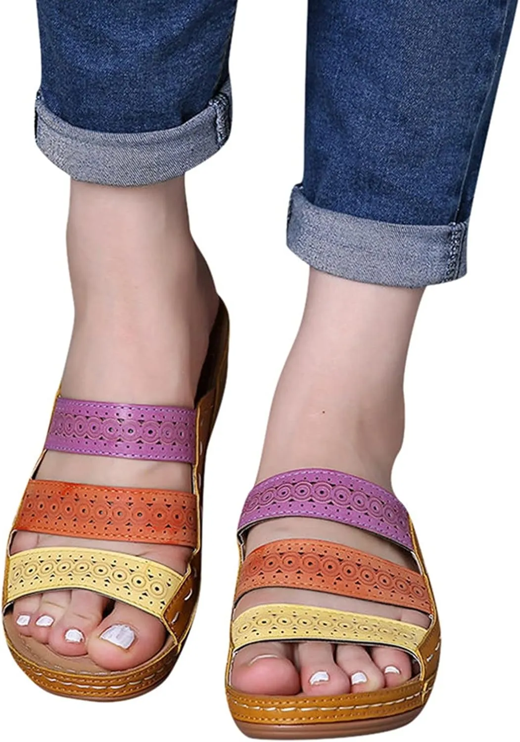 Orthopedic Sandals for Women Orthotic Wedge Sandals Summer Dressy Open Toe Platform Sandals Comfortable Casual Slippers2