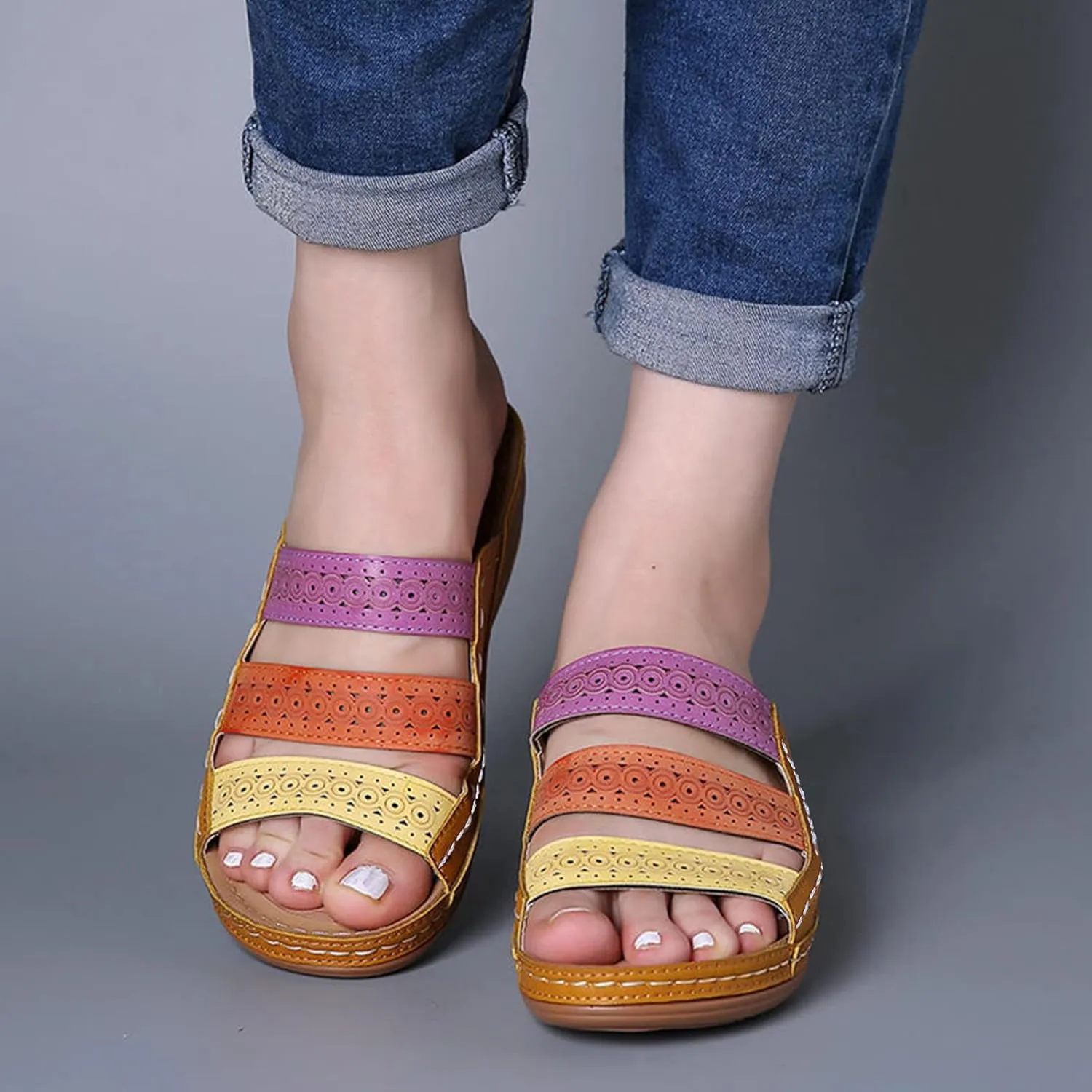 Orthopedic Sandals for Women Orthotic Wedge Sandals Summer Dressy Open Toe Platform Sandals Comfortable Casual Slippers2