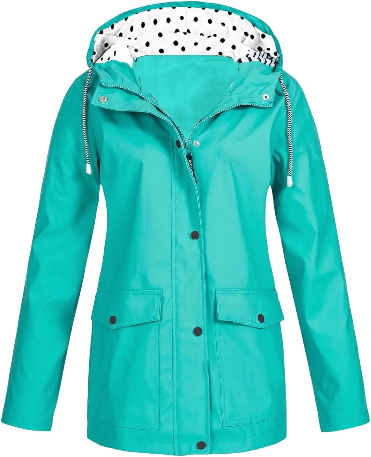 Rain Jacket Women Waterproof Active Outdoor Raincoat Zip Up Fall Winter Windbreaker with Hood