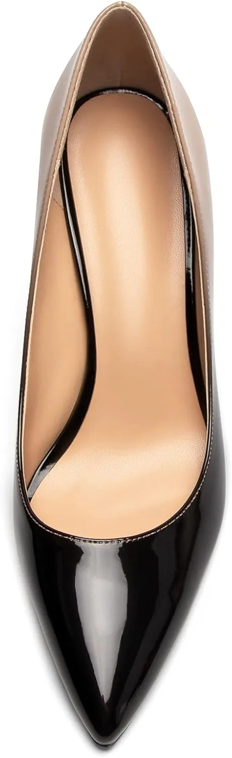 SAMMITOP Women's Pointed Toe Classic Pumps High Heels Slip On Office Party Evening Dress Shoes