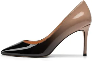SAMMITOP Women's Pointed Toe Classic Pumps High Heels Slip On Office Party Evening Dress Shoes