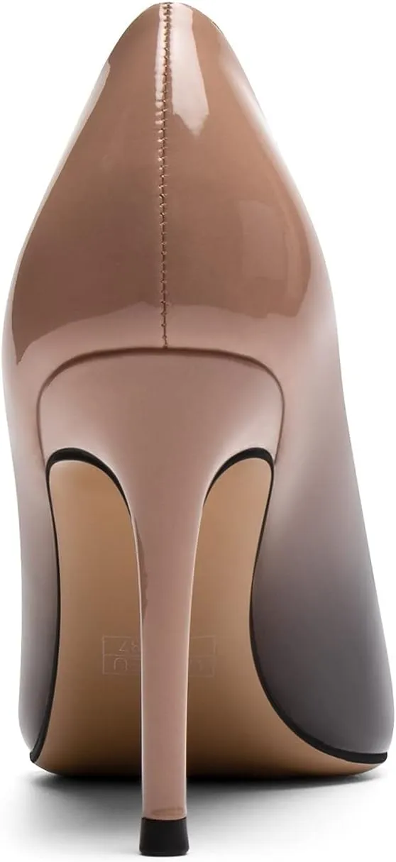 SAMMITOP Women's Pointed Toe Classic Pumps High Heels Slip On Office Party Evening Dress Shoes