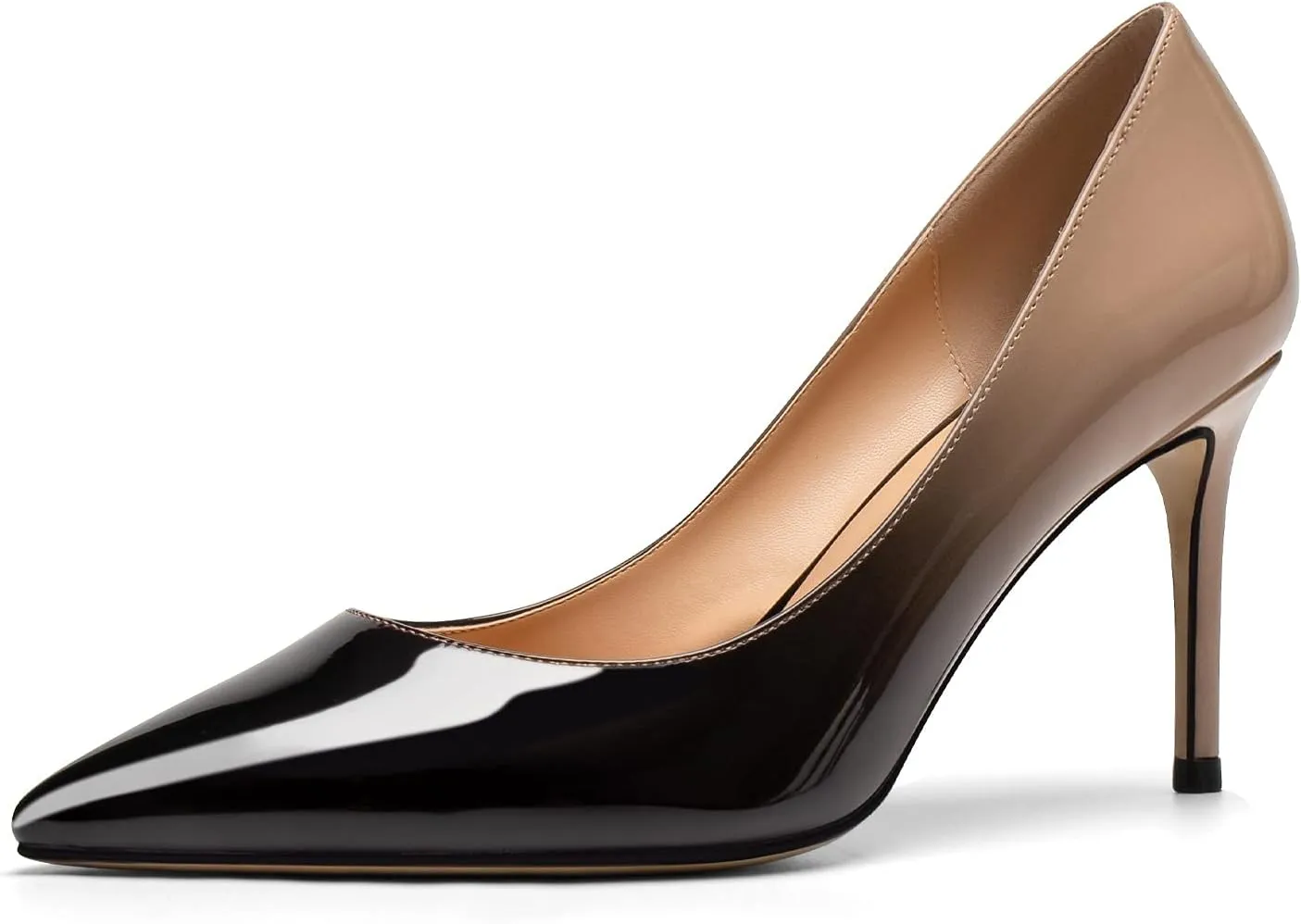 SAMMITOP Women's Pointed Toe Classic Pumps High Heels Slip On Office Party Evening Dress Shoes