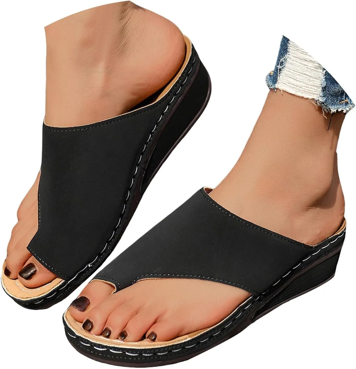Sandalias para Mujer Elegantes, Womens Flat Flip Flops Vintage Leopard Snakeskin Sandal for Beach Holiday Travel Shoes