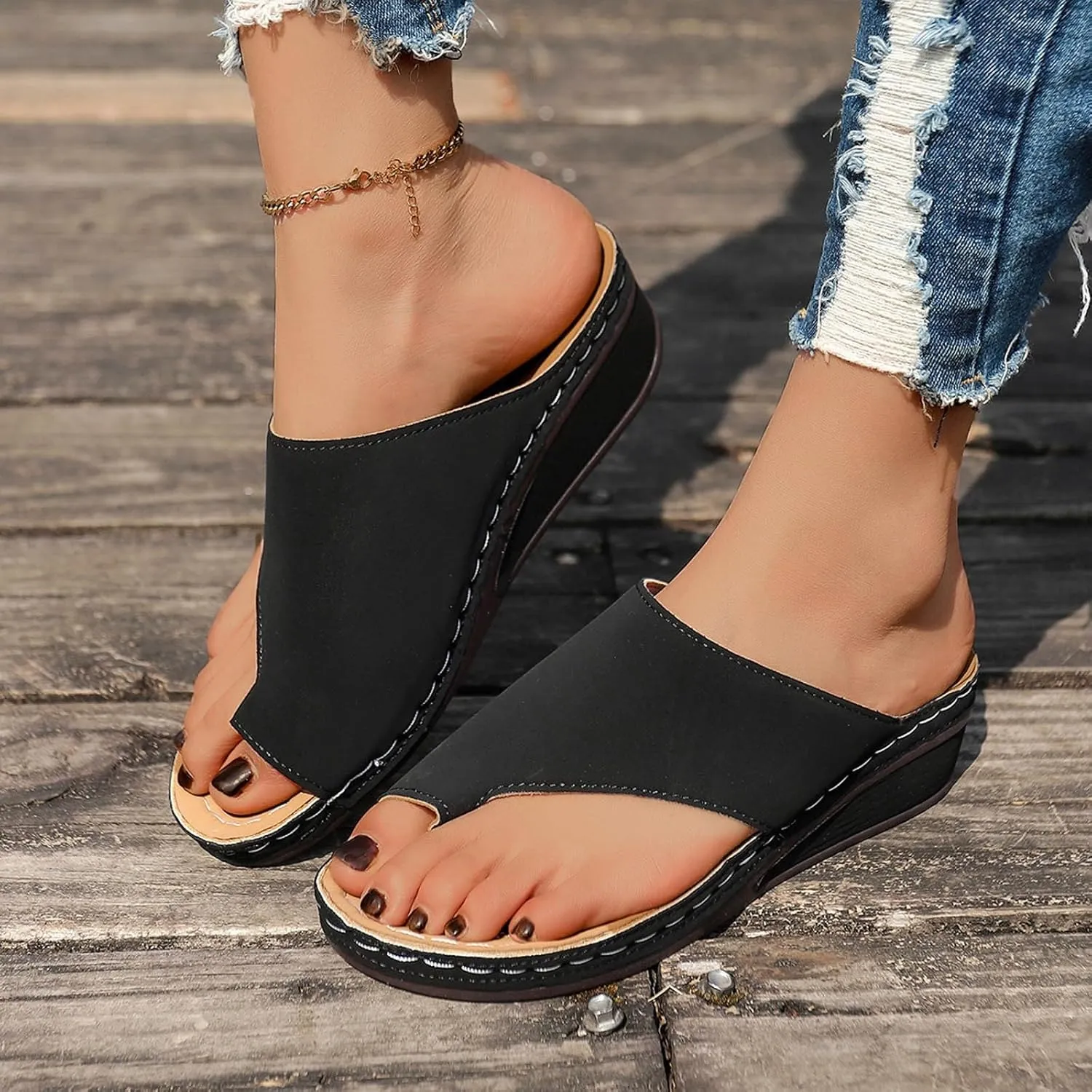 Sandalias para Mujer Elegantes, Womens Flat Flip Flops Vintage Leopard Snakeskin Sandal for Beach Holiday Travel Shoes