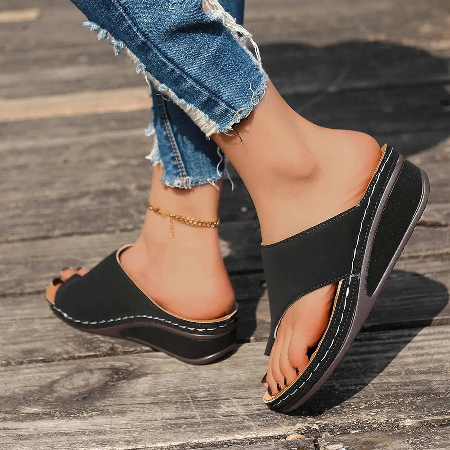 Sandalias para Mujer Elegantes, Womens Flat Flip Flops Vintage Leopard Snakeskin Sandal for Beach Holiday Travel Shoes