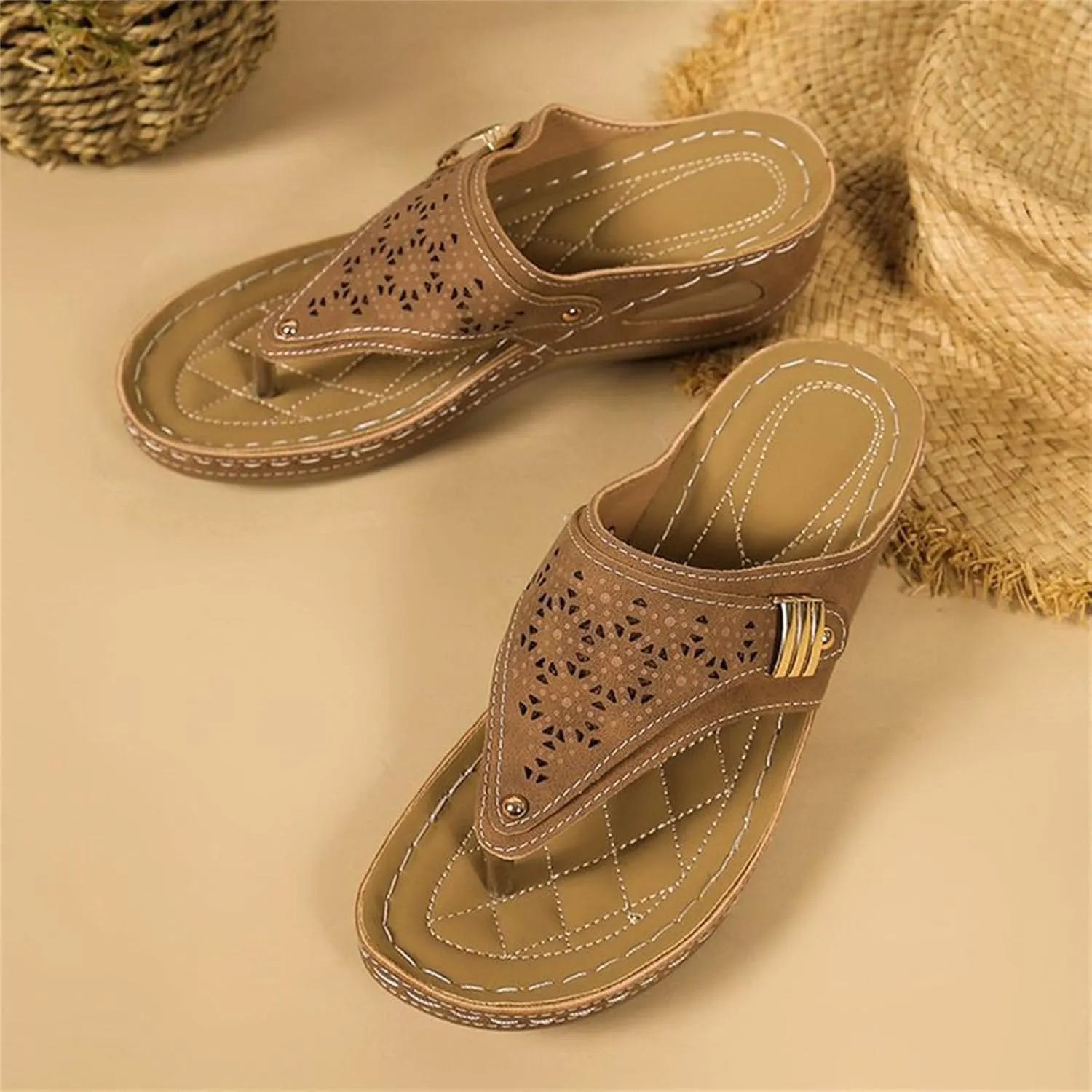 Sandals Women Dressy Summer Flat Cute Casual Beach Shoes Fashion Orthotic Slides Thong Sandals Orthopedic Slippers