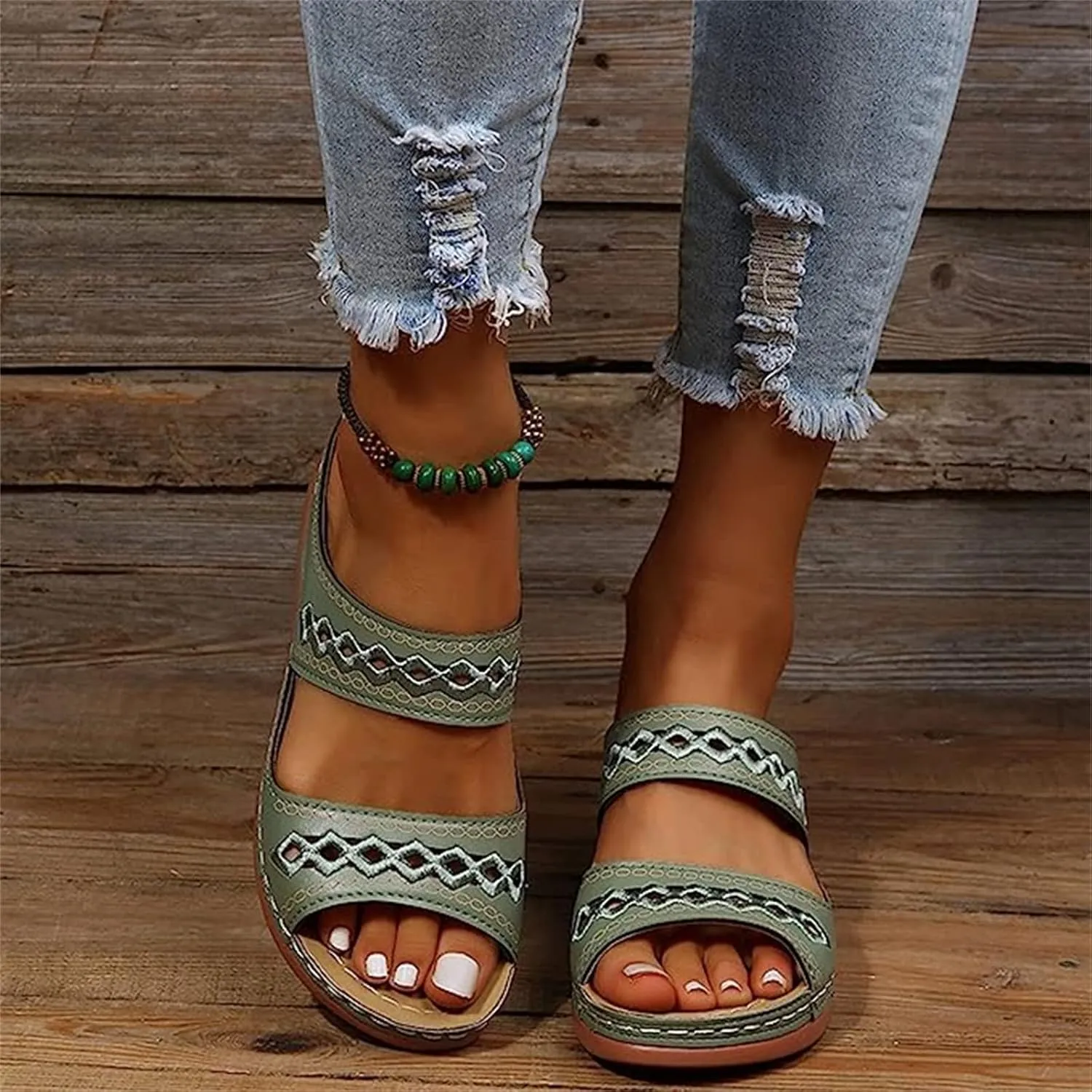 Sandals Women Dressy Summer Flat Cute Casual Beach Shoes Orthotic Flips Flops Arch Support Orthopedic Slippers Slides
