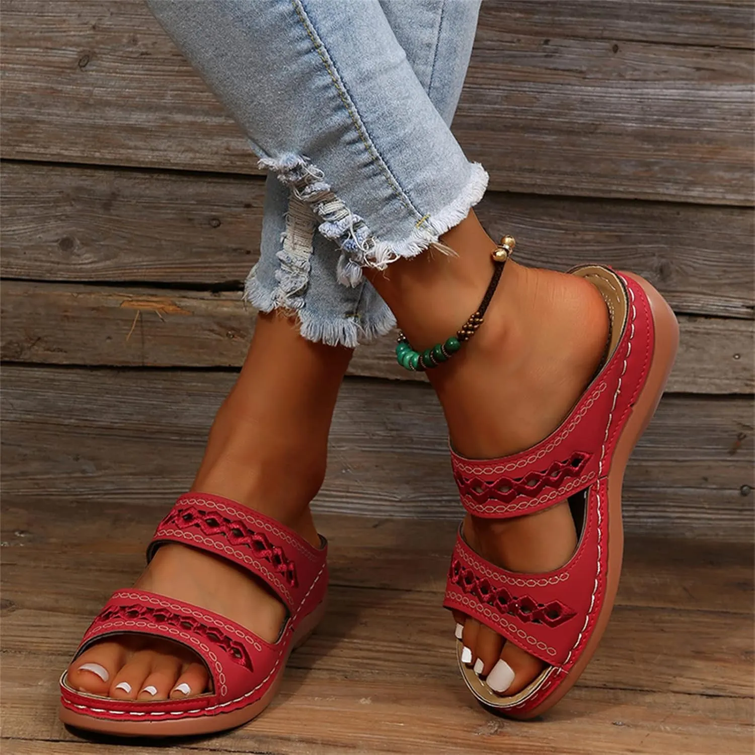 Sandals Women Dressy Summer Flat Cute Casual Beach Shoes Orthotic Flips Flops Arch Support Orthopedic Slippers Slides