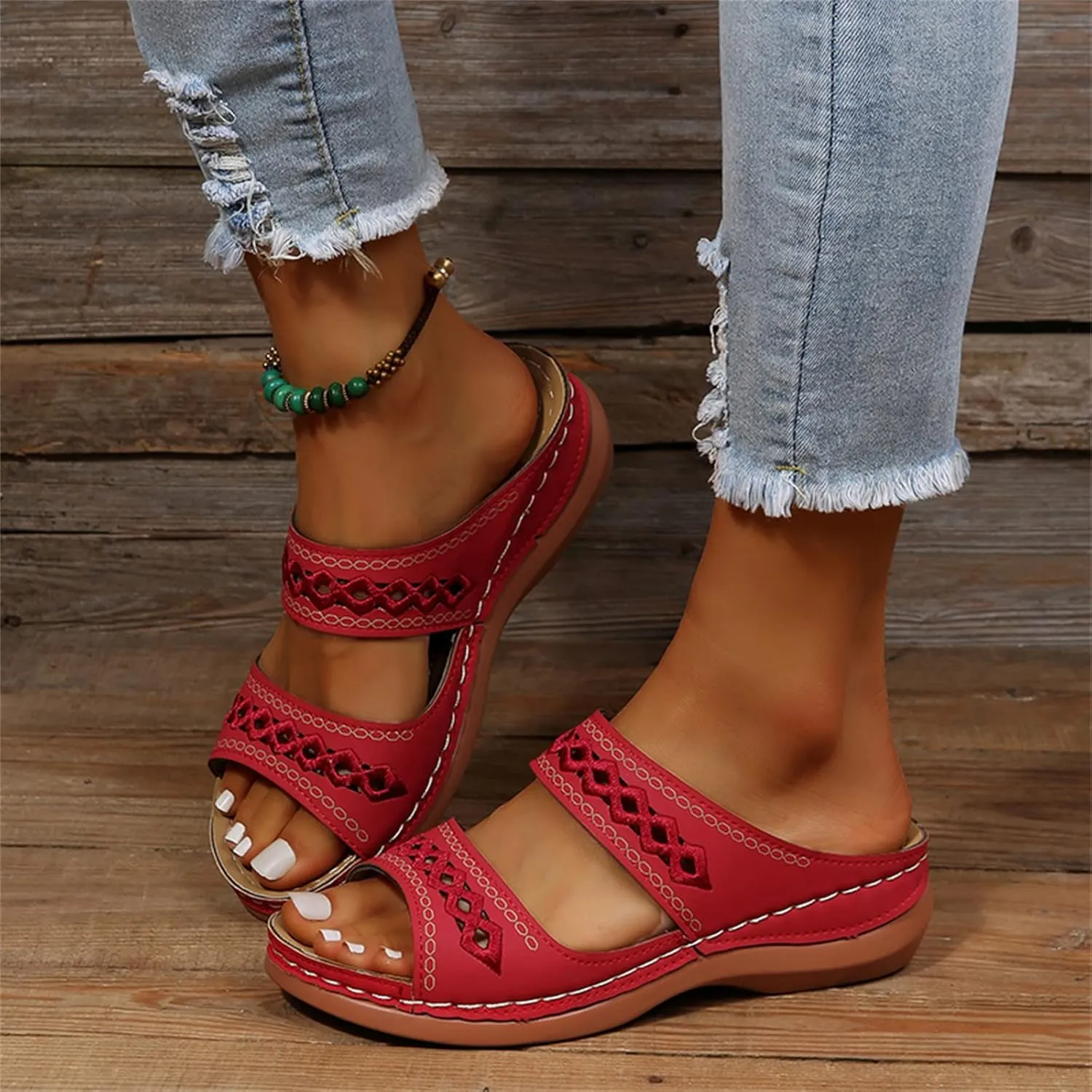 Sandals Women Dressy Summer Flat Cute Casual Beach Shoes Orthotic Flips Flops Arch Support Orthopedic Slippers Slides