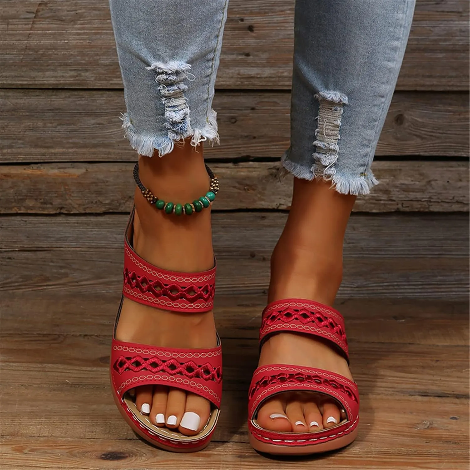 Sandals Women Dressy Summer Flat Cute Casual Beach Shoes Orthotic Flips Flops Arch Support Orthopedic Slippers Slides