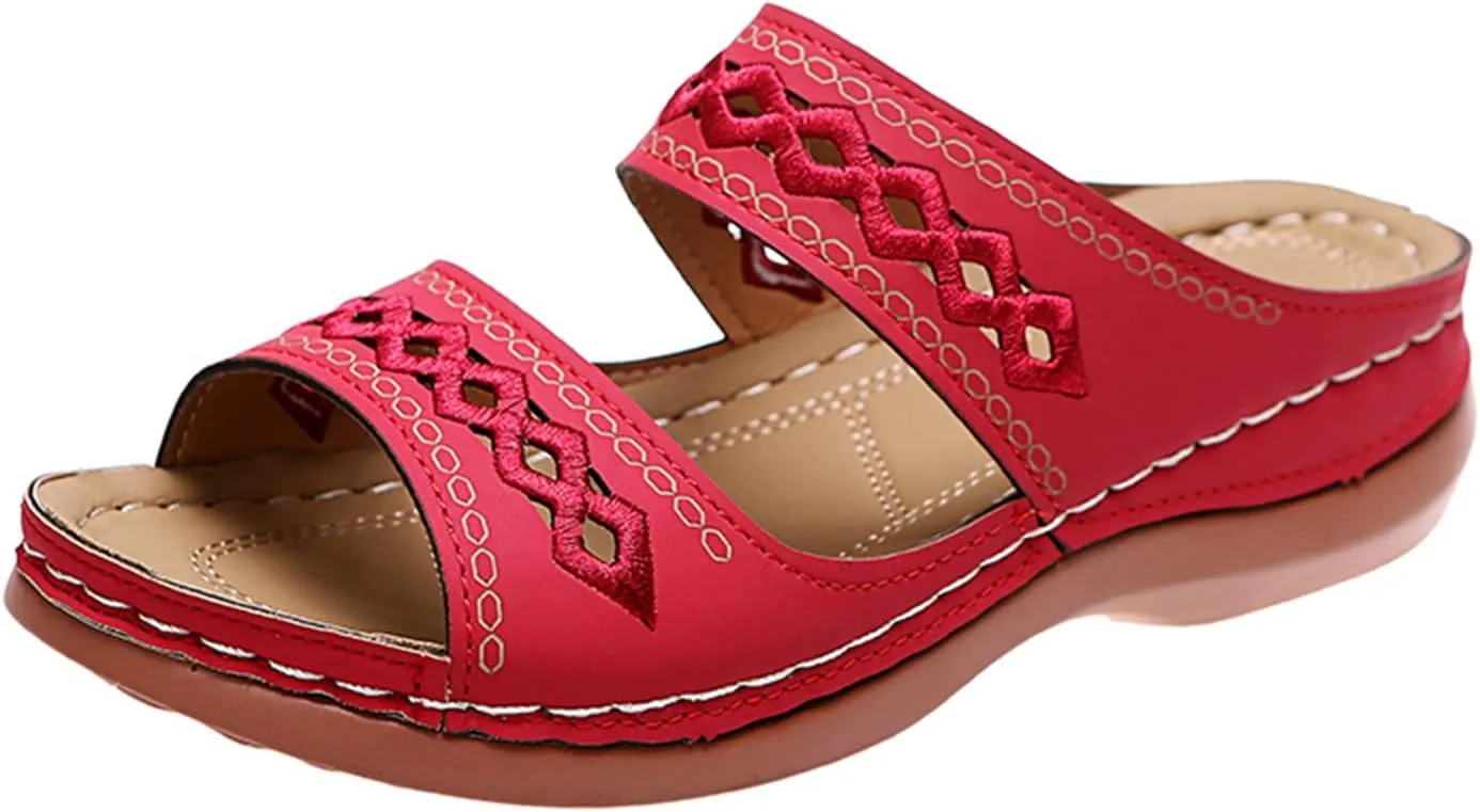 Sandals Women Dressy Summer Flat Cute Casual Beach Shoes Orthotic Flips Flops Arch Support Orthopedic Slippers Slides