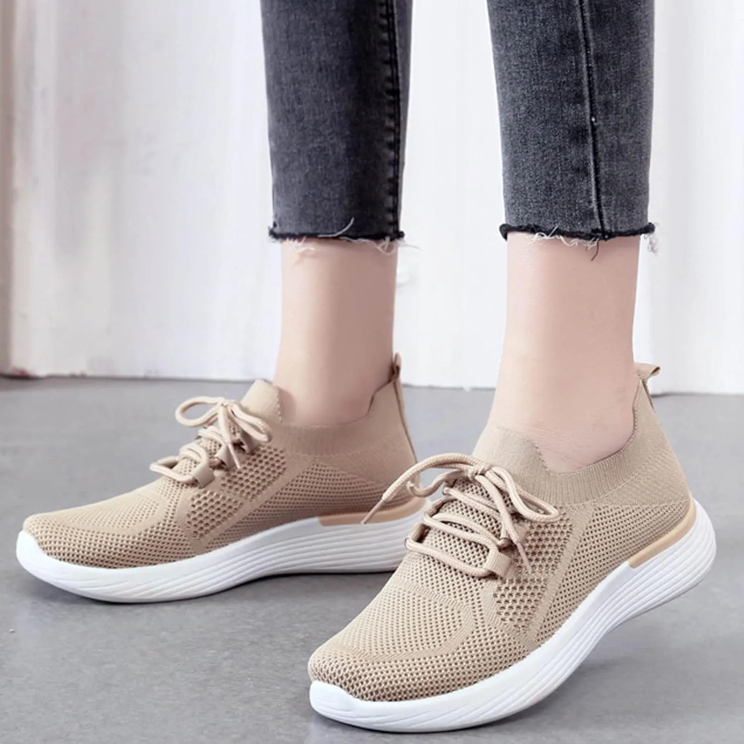 SBGMoSJ Womens Walking Sneakers Size 10 Wide Women Orthopedic Sneakers Walking Womens Casual Shoes Slip Ons Mule Women's Sneakers Wide Width Comfortable Walking Shoes Women Slip On