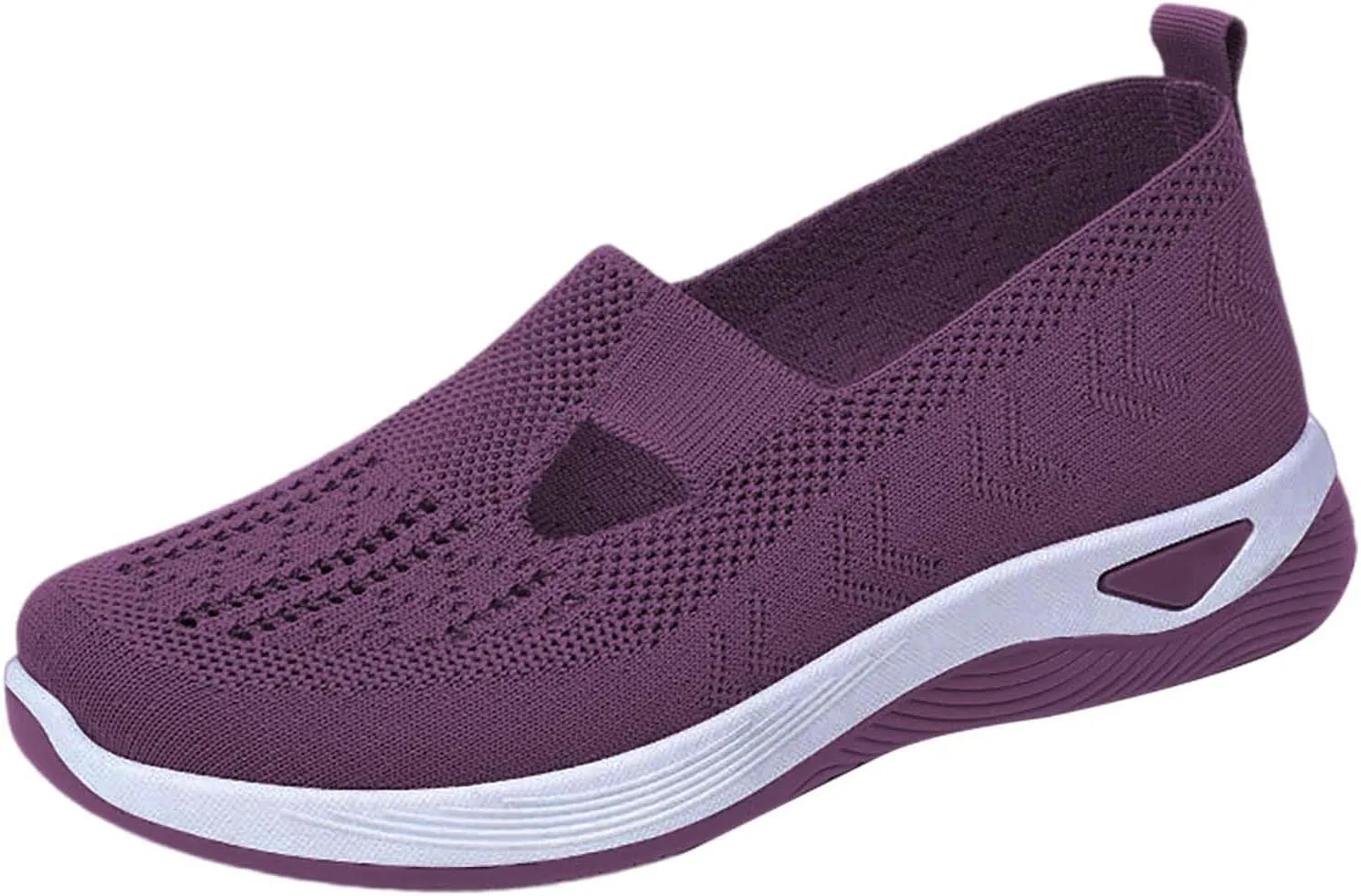 Shoes for Women - Woven Sneakers - Breathable & Comfortable Slip-on Footwear - Walking Shoes - Size 37.5 - Slip On Foam Shoes - Lightweight Women's Sneakers - Width K - (3.5 UK Purple)