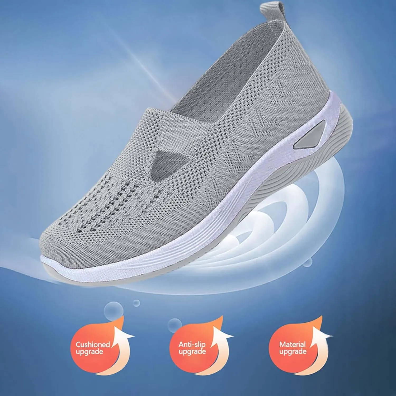 Shoes for Women - Woven Sneakers - Breathable & Comfortable Slip-on Footwear - Walking Shoes - Size 37.5 - Slip On Foam Shoes - Lightweight Women's Sneakers - Width K - (3.5 UK Purple)