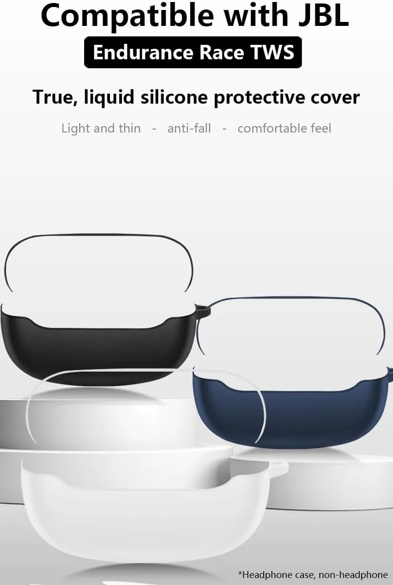 Suitable for JBL Endurance Race TWS Headphone Cases, Charging Cases, Scratch Resistant Cases, 360  Shock Resistant, Waterproof, and Drop Resistant (with Lanyard) (Noon Blue Blue Lanyard)