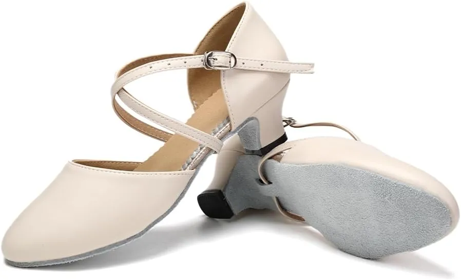 SWDZM Womens Ballroom Dance Shoes Closed Toe Latin Salsa Tango Social Practice Dance Shoes