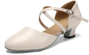 SWDZM Womens Ballroom Dance Shoes Closed Toe Latin Salsa Tango Social Practice Dance Shoes