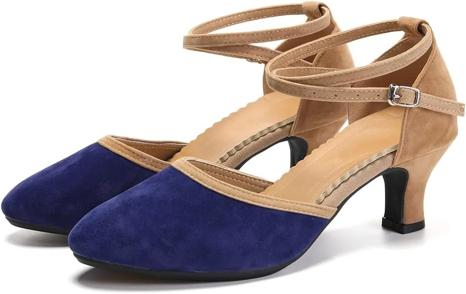 SWDZM Women's Latin Ballroom Dance Shoes Closed Toe Wedding Party Tango Salsa Performance Dance Shoes