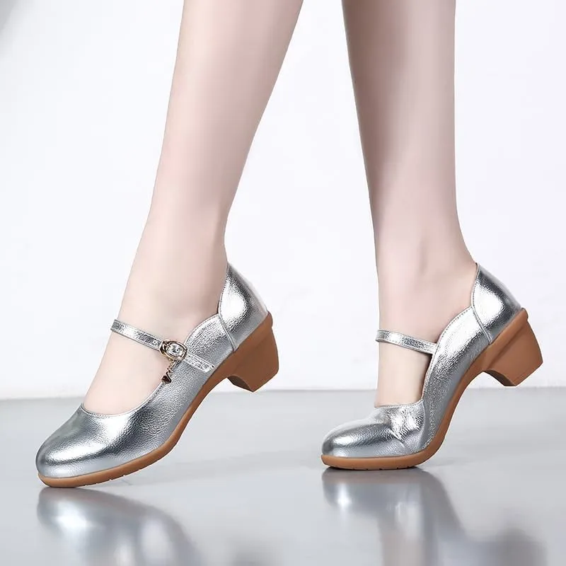 SWDZM Womens Latin Dance Shoes Closed Toe Ballroom Salsa Tango Teaching Practice Dancing Shoes,Model CCZ958