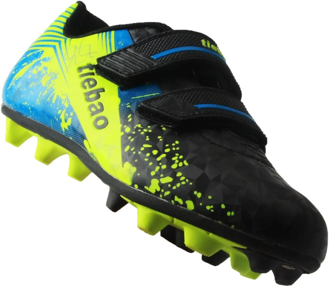 T&B Kids' Soccer Cleats Firm Ground Hook-and-Loop Football Boots Outdoor Sports(Little Kid/Big Kid) No.76660A