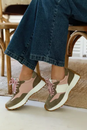 Tate Sneaker Brown & Pink