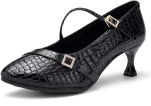 TINRYMX Tango Shoes Ballroom Dance Shoes Latin Dance Shoes Women Closed Toe Character Dance Shoes,KC1009