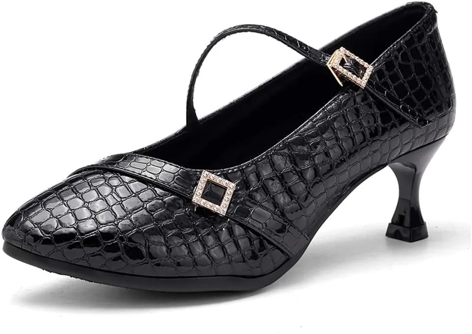 TINRYMX Tango Shoes Ballroom Dance Shoes Latin Dance Shoes Women Closed Toe Character Dance Shoes,KC1009