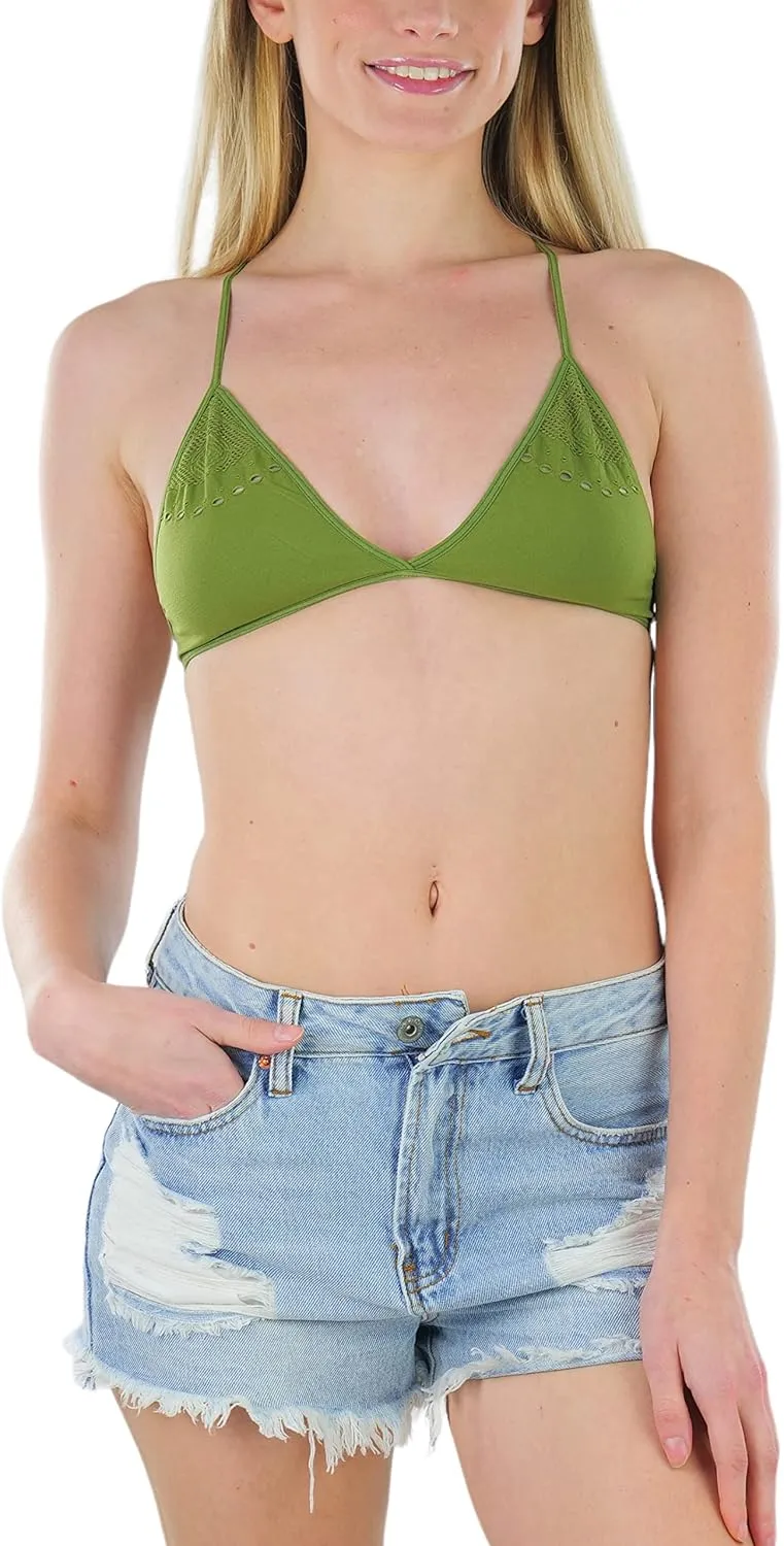 ToBeInStyle Women's Lightweight Statement Fashion Wireless Bralettes - Comfy Lounge Bras