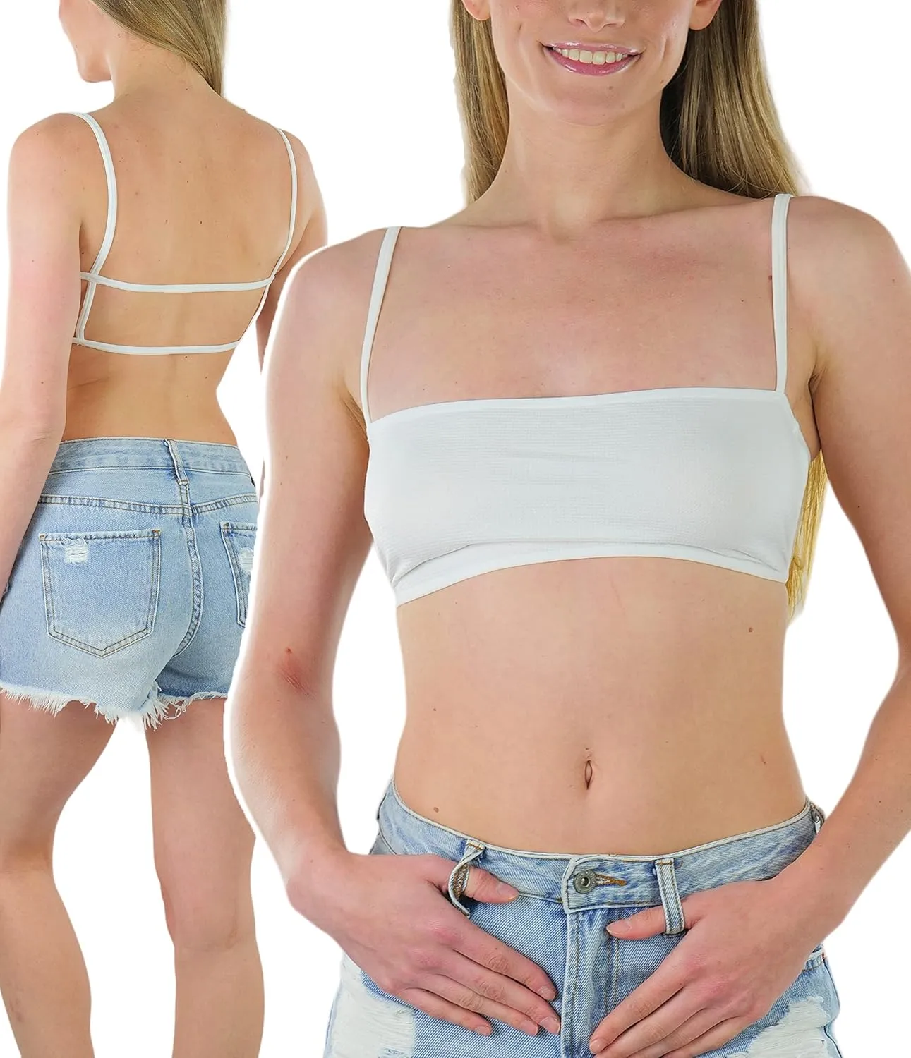 ToBeInStyle Women's Lightweight Statement Fashion Wireless Bralettes - Comfy Lounge Bras