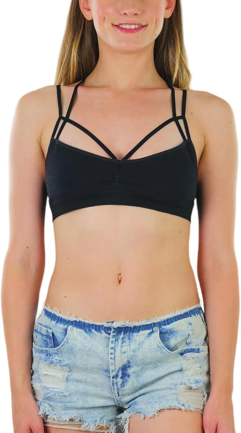 ToBeInStyle Women's Lightweight Statement Fashion Wireless Bralettes - Comfy Lounge Bras