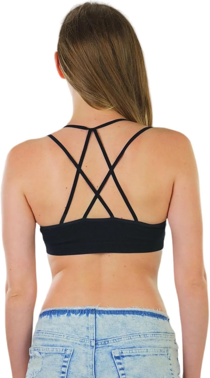 ToBeInStyle Women's Lightweight Statement Fashion Wireless Bralettes - Comfy Lounge Bras