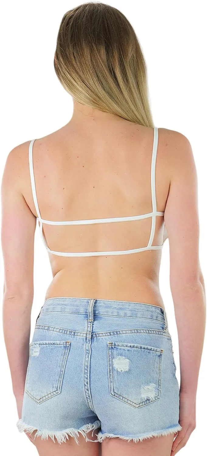 ToBeInStyle Women's Lightweight Statement Fashion Wireless Bralettes - Comfy Lounge Bras
