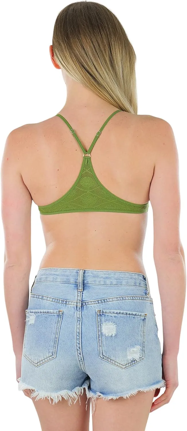 ToBeInStyle Women's Lightweight Statement Fashion Wireless Bralettes - Comfy Lounge Bras