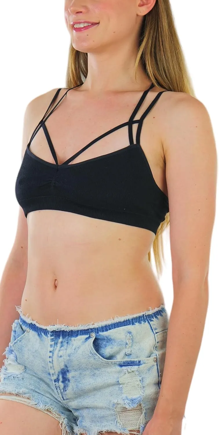 ToBeInStyle Women's Lightweight Statement Fashion Wireless Bralettes - Comfy Lounge Bras